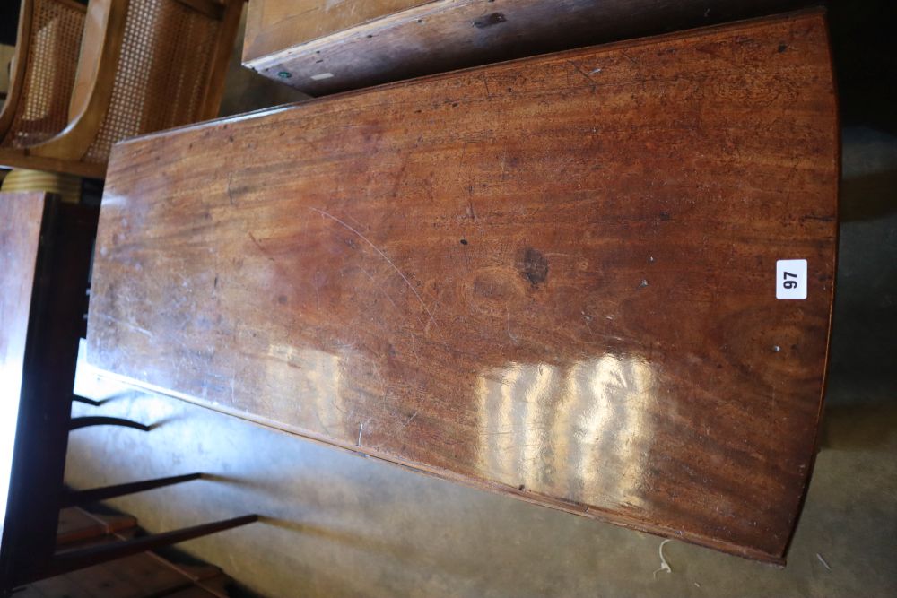 A George III mahogany drop-leaf dining table, width 122cm